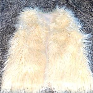 Cream faux fur vest